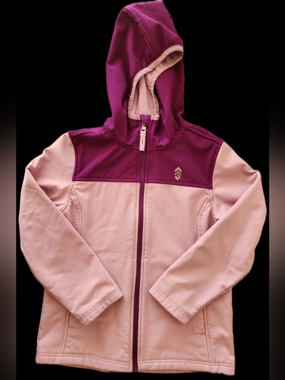 Free Country girls' colorblock softshell wind and water-resistant hooded jacket
